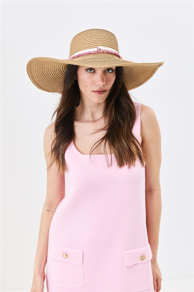 Wide Brim Straw Beach Hat Y25730-06  #451898
