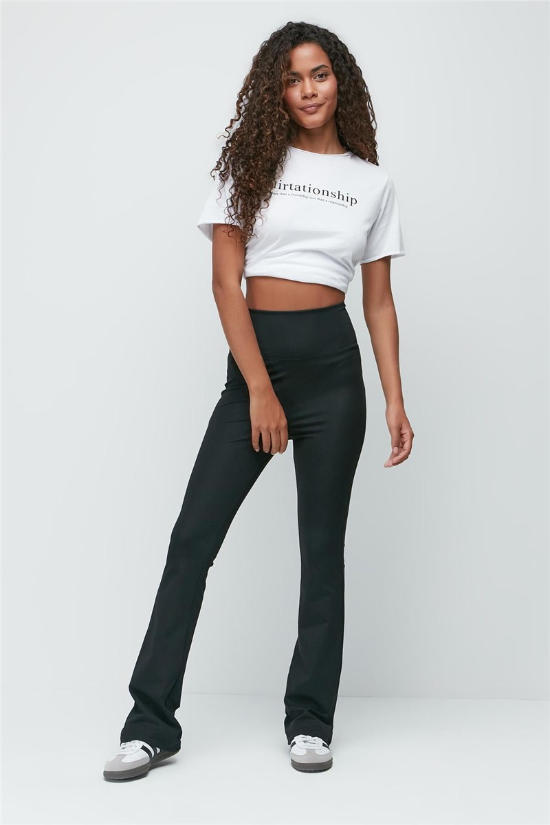 High-Waisted Flared Long Sport Leggings 9406  #451187