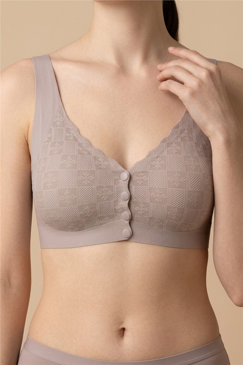 Seamless Laser-Cut Wireless Bra with Removable Pads - Invisible Ultra-Soft Comfort Bralett  #452373