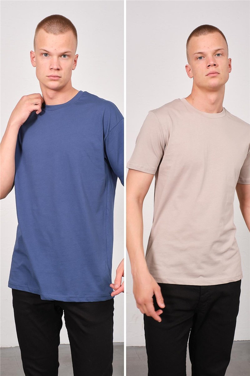 Men's Bicycle Neck 2-Pack Oversize Basic T-Shirt 991  #451387