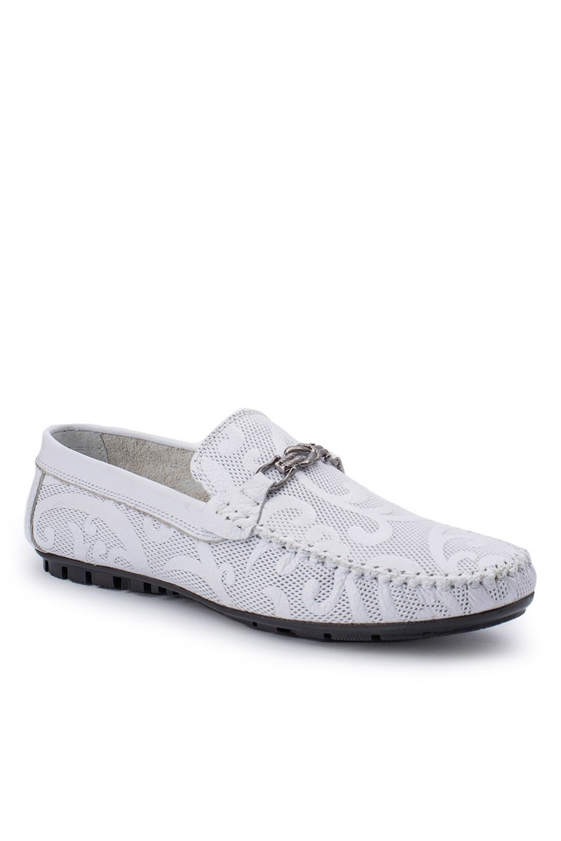 ALEXANDER GARCIA Pánske mokasíny z pravej kože – biela 20230321109