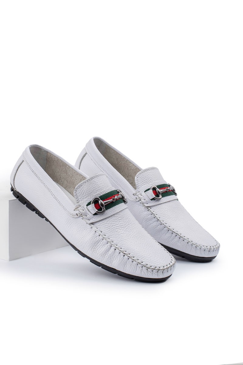 ALEXANDER GARCIA Pánske mokasíny z pravej kože – biela 20230321119
