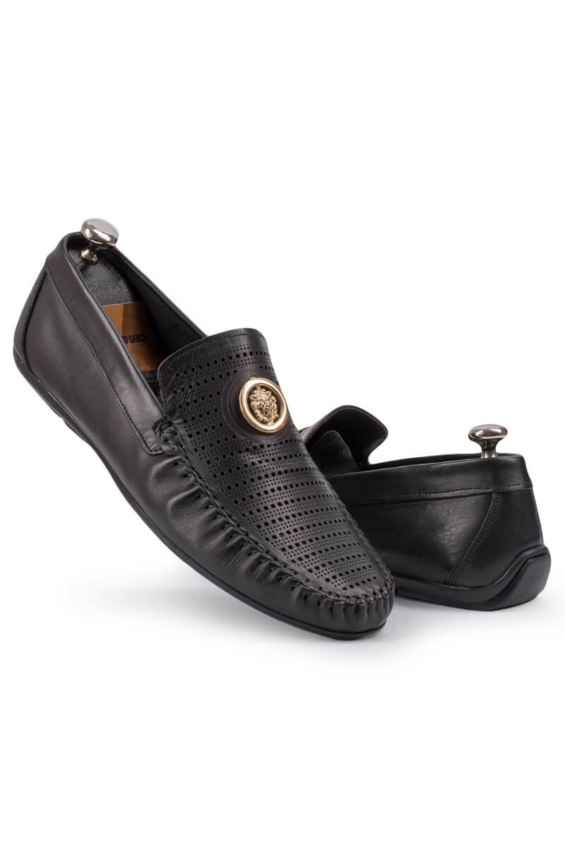 Pánske kožené mokasíny ANTONIO GARCIA - čierna 202108355593