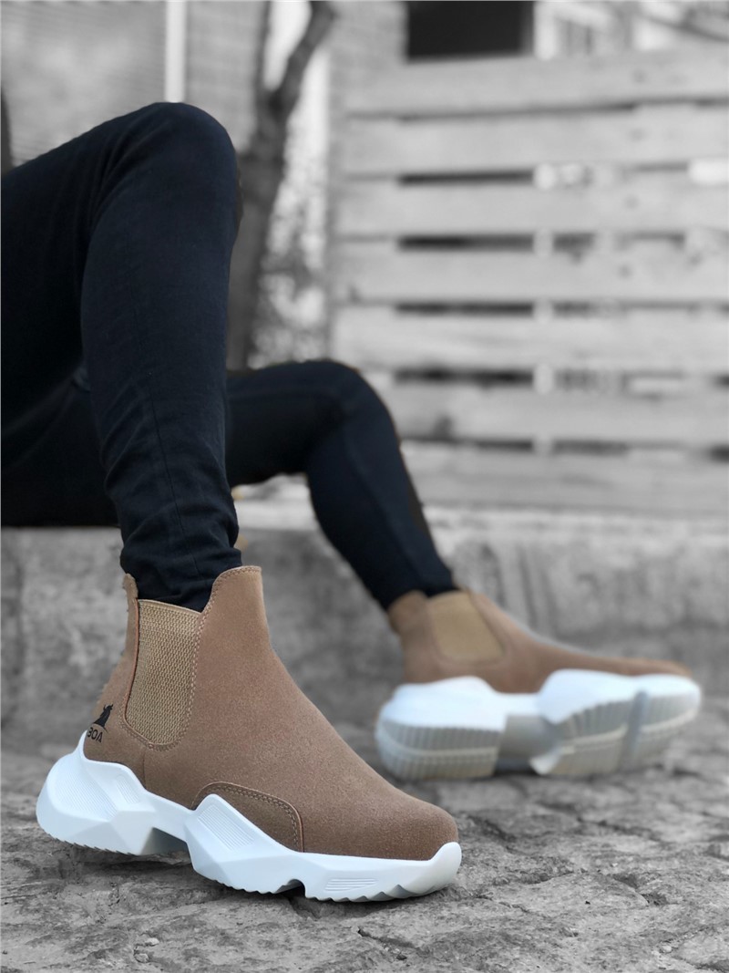 Men's Sports Boots with Side Elastics BA0444 - Mink #362100