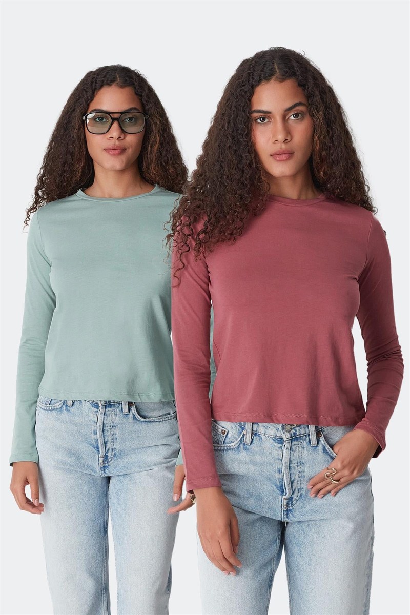 Crew Neck Long Sleeve 2-Pack Basic T-Shirt 955  #451400