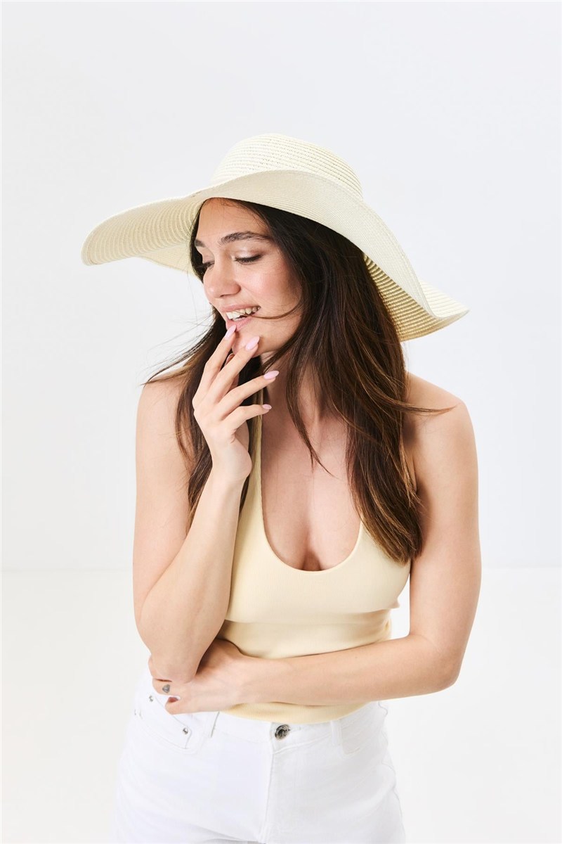 Wide Brim Straw Beach Hat Y25730-08  #451902
