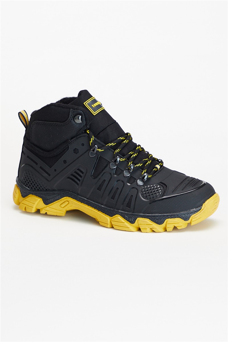 Tonny Black Unisex Hiking Shoes - Black, Yellow #301422