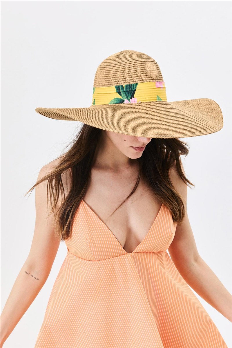 Wide Brim Straw Beach Hat Y25730-11  #451910