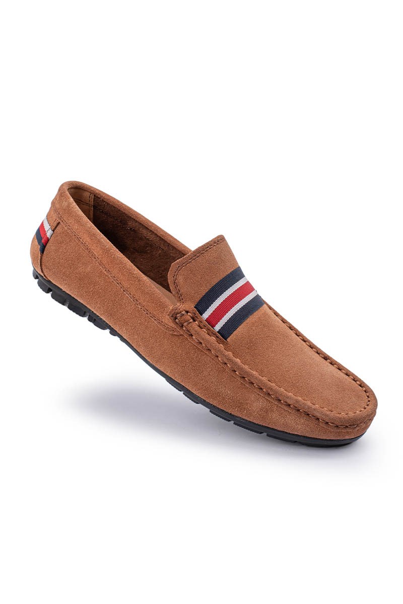 ALEXANDER GARCIA Men's Natural Suede Moccasins - Camel 20230321139