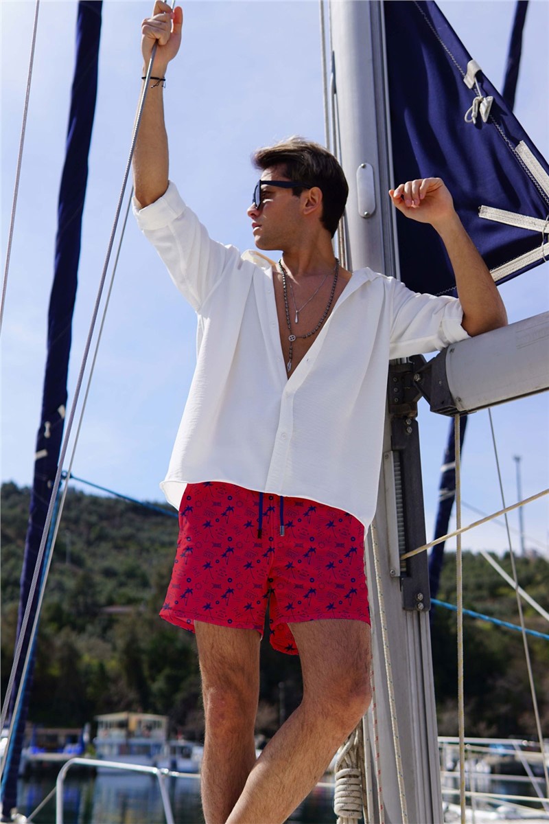 Men's beach shorts C1355 - Red #330226
