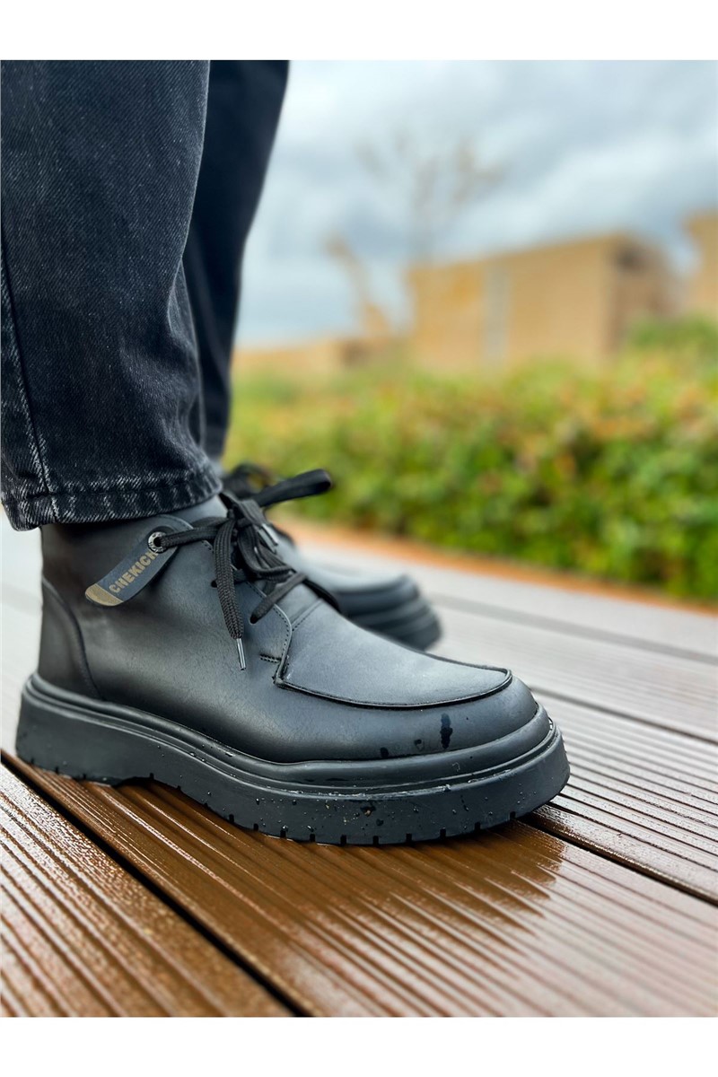 Lace Up Boots For Men CH213 - Black #365946
