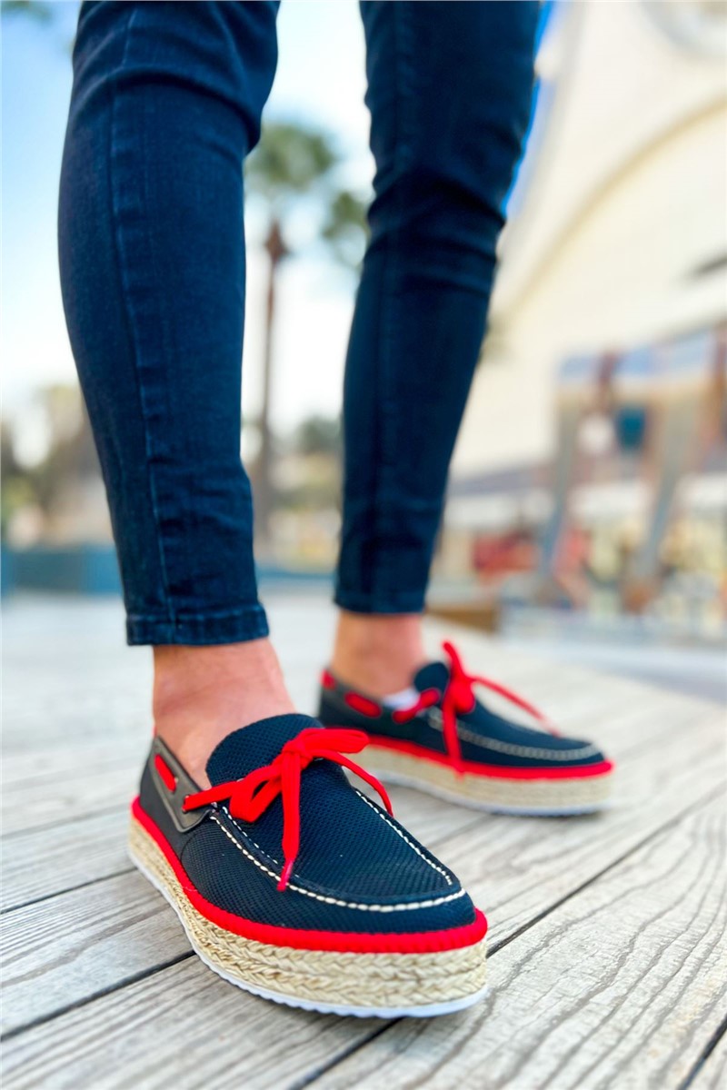 Men's Espadrilles CH311 - Black with Red #369940