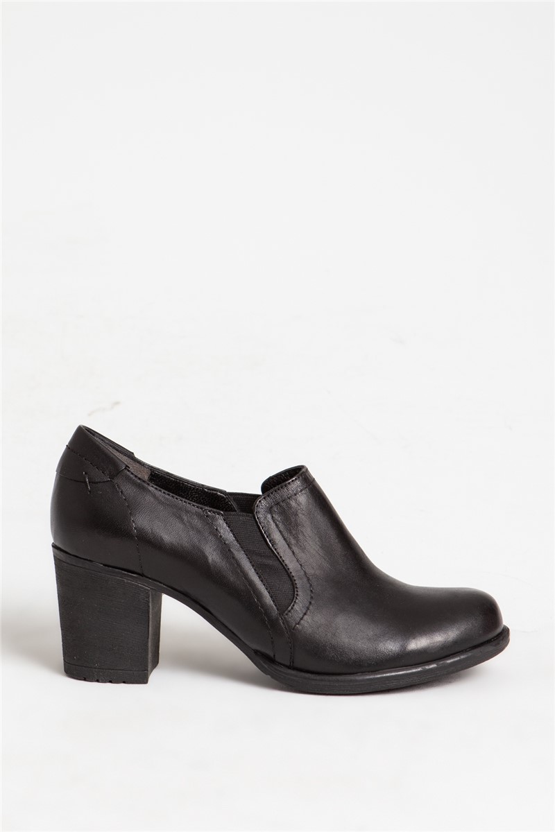 Buty damskie skórzane - czarne 318137