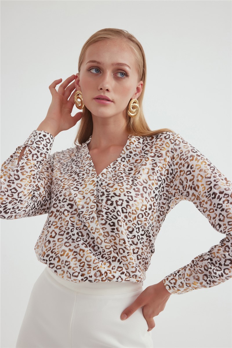 Sateen Women's Blouse - White, Gold #309196
