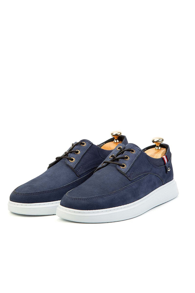 Ducavelli Men's Real Leather Shoes - Blue #308225
