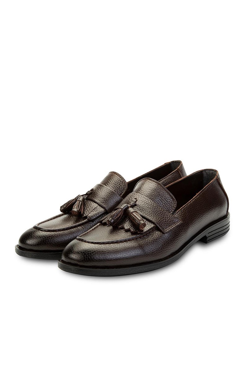 Ducavelli Tassel Półbuty męskie skórzane - Brązowe 308278