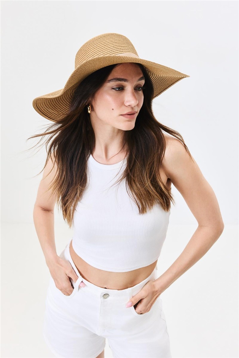 Wide Brim Straw Beach Hat Y25730-02  #451884