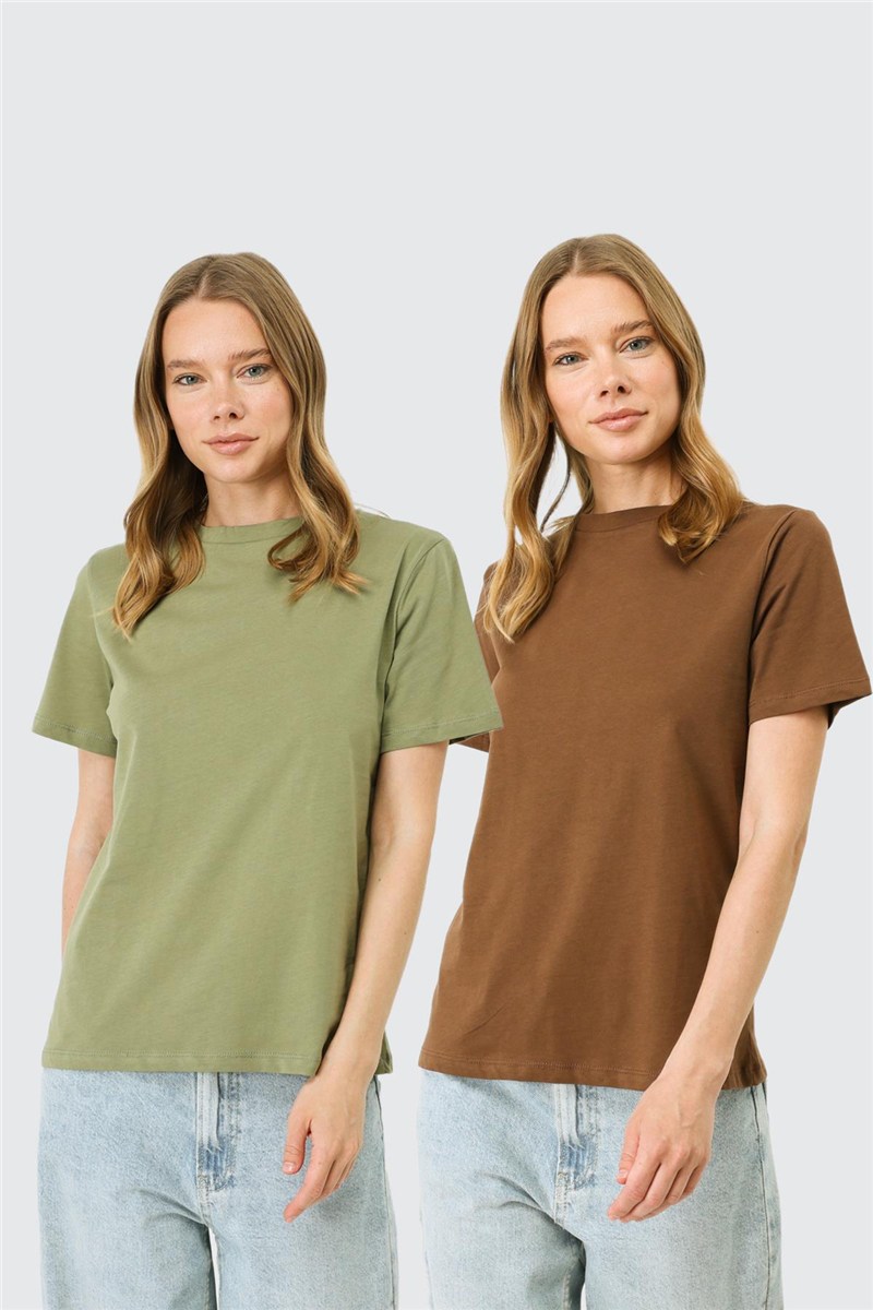 Round Neck Short Sleeve 2-Pack Basic T-Shirt 960  #451377