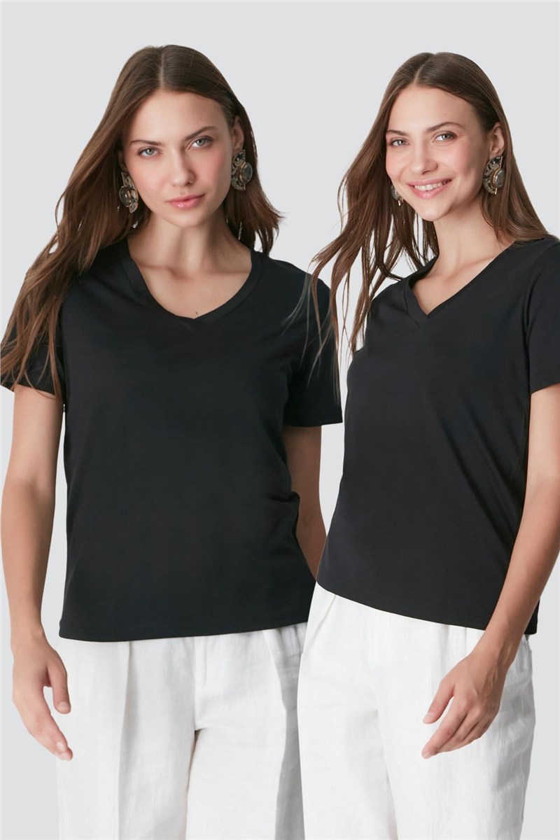 V-Neck Short Sleeve 2-Pack Basic T-Shirt 962  #451451