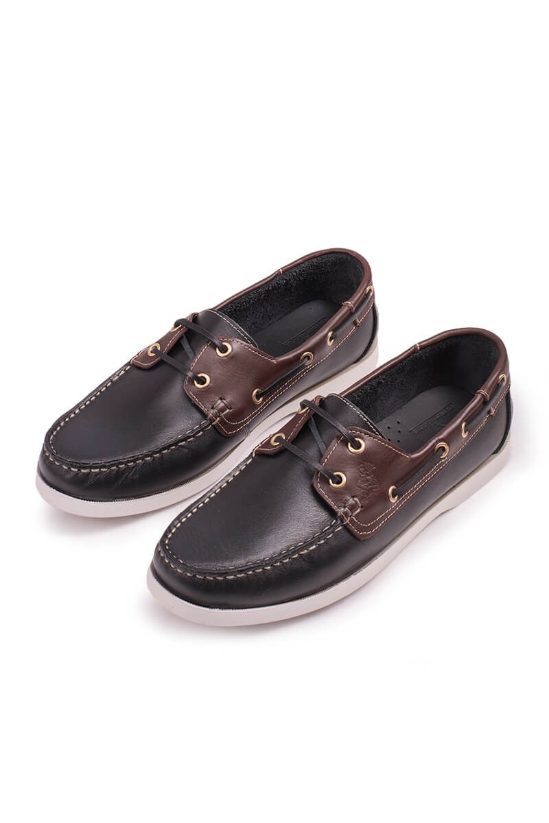 GPC POLO Men's leather shoes - Black with Brown 20210835379