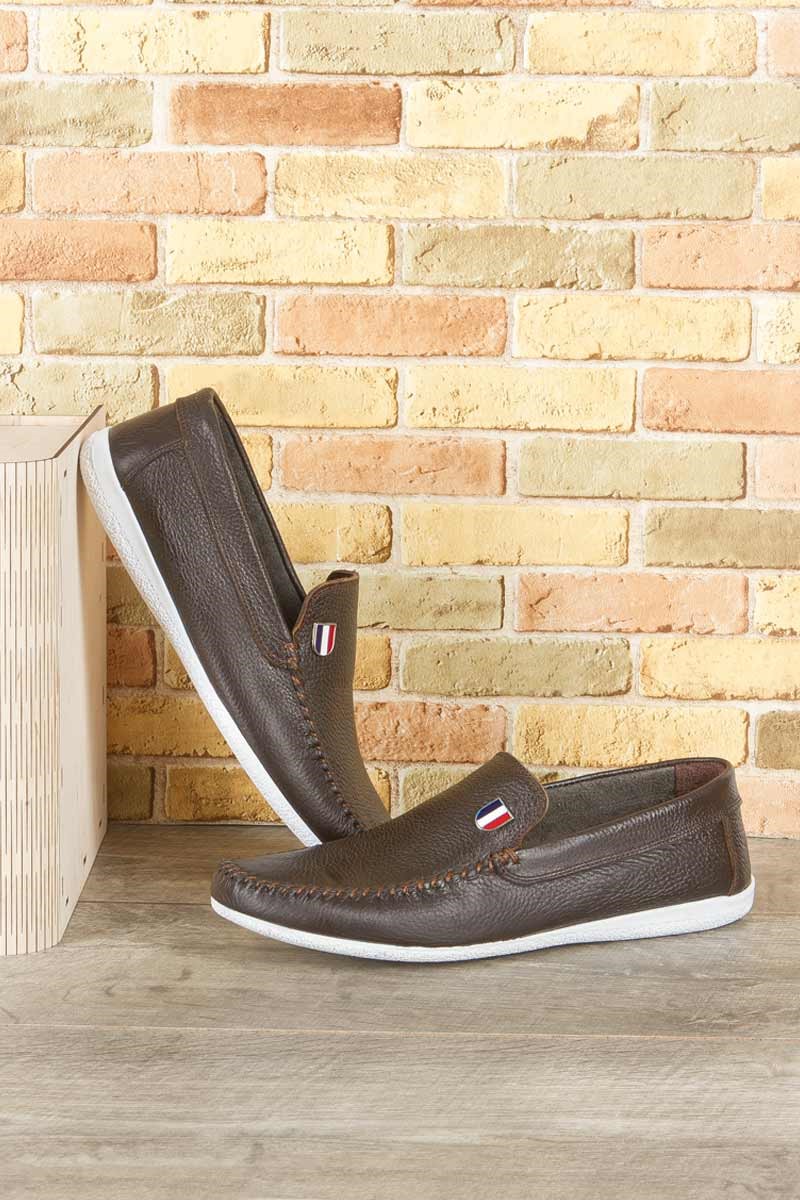 Pánske kožené topánky GPC POLO - tmavo hnedé 9979112