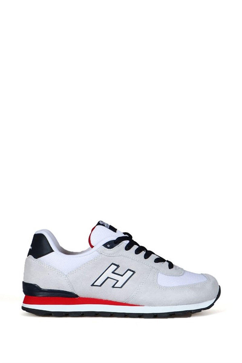 Męskie buty ze skóry naturalnej Hammer Jack - białe z czerwonym #368499