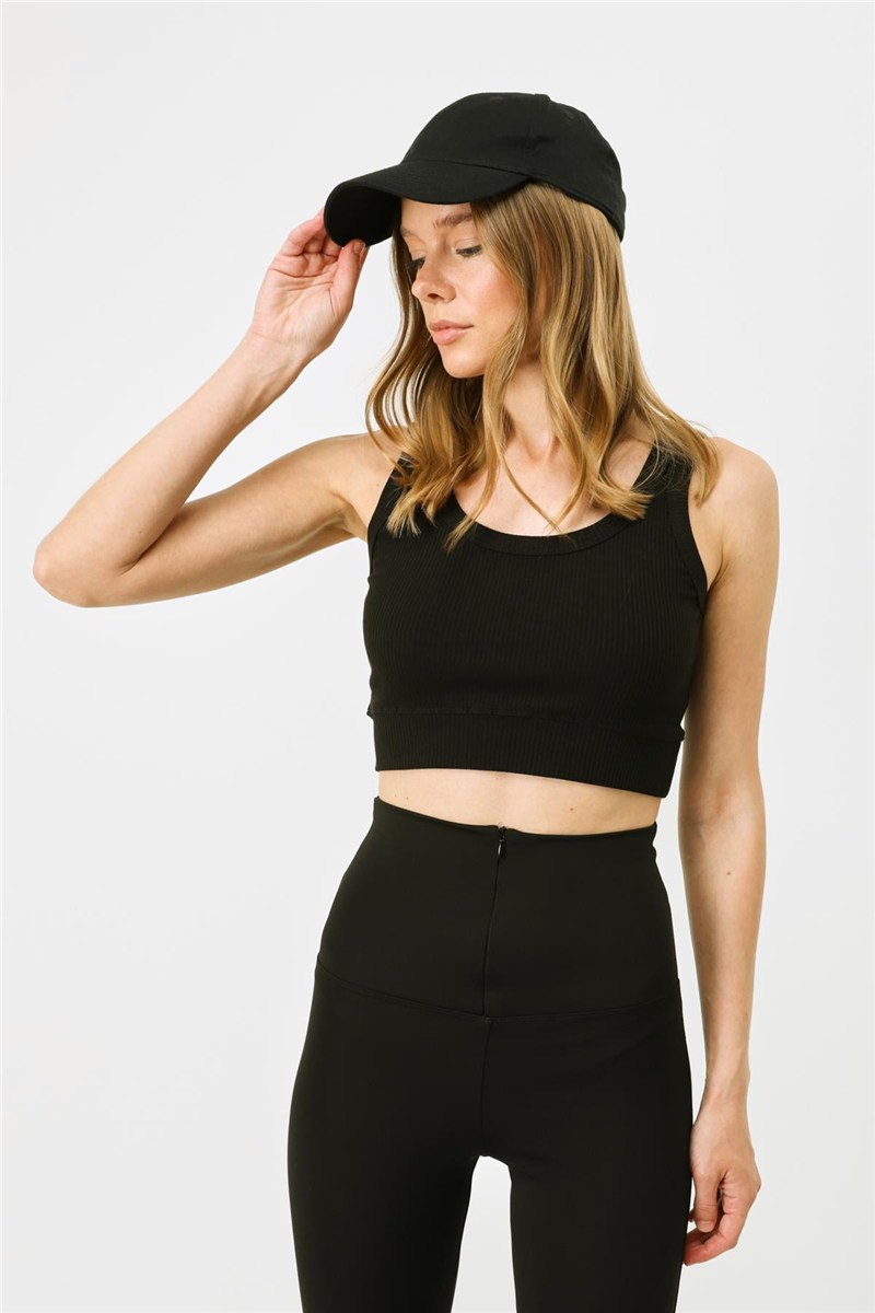 Women's Spaghetti Strap Crop Ribbed Stretch Knit Tank Top 926  #451559
