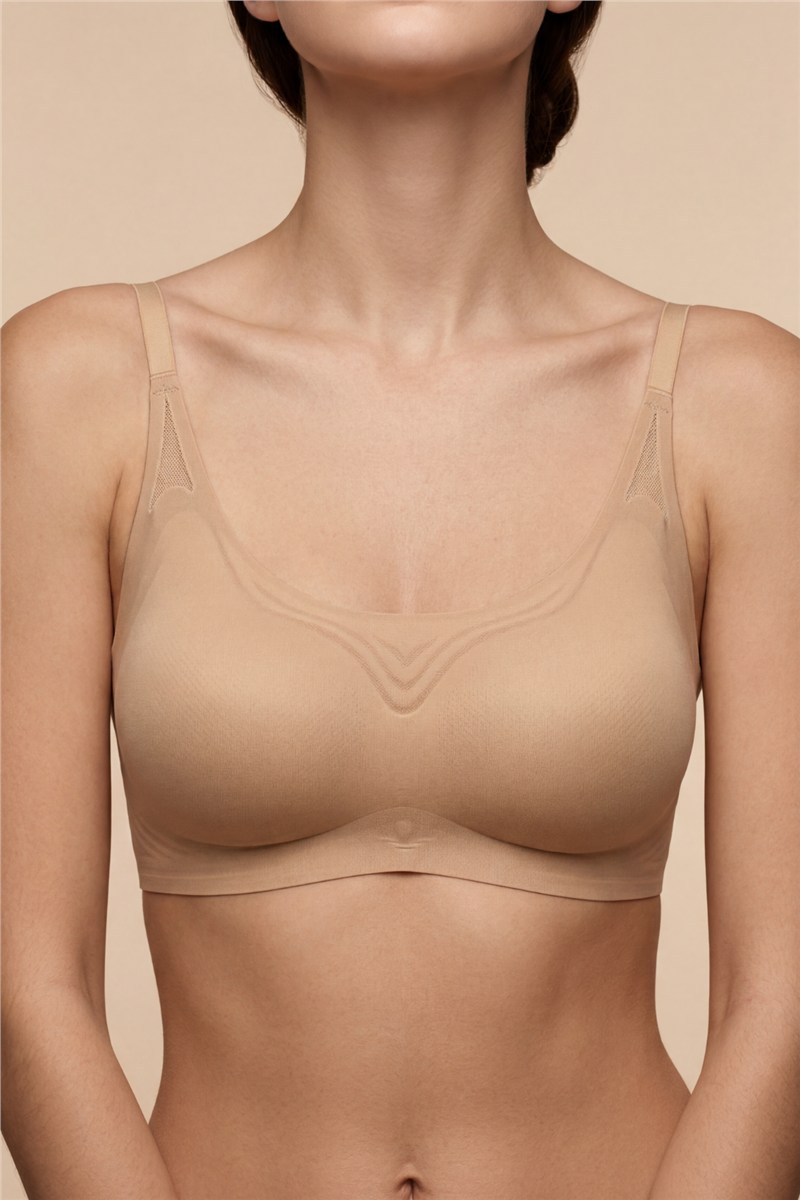 Seamless Laser-Cut Wireless Bra with Removable Pads - Invisible Ultra-Soft Comfort Bralett  #452370