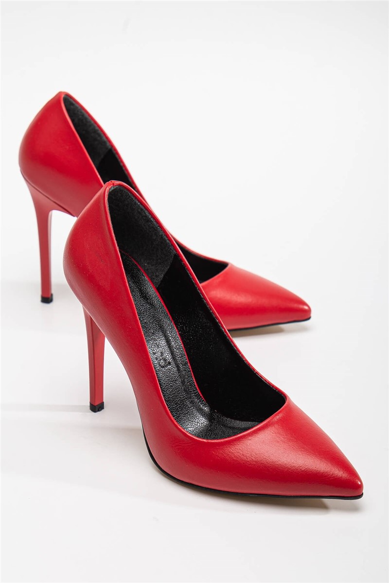 Damskie Eleganckie Buty Na Obcasie - Czerwone #364657
