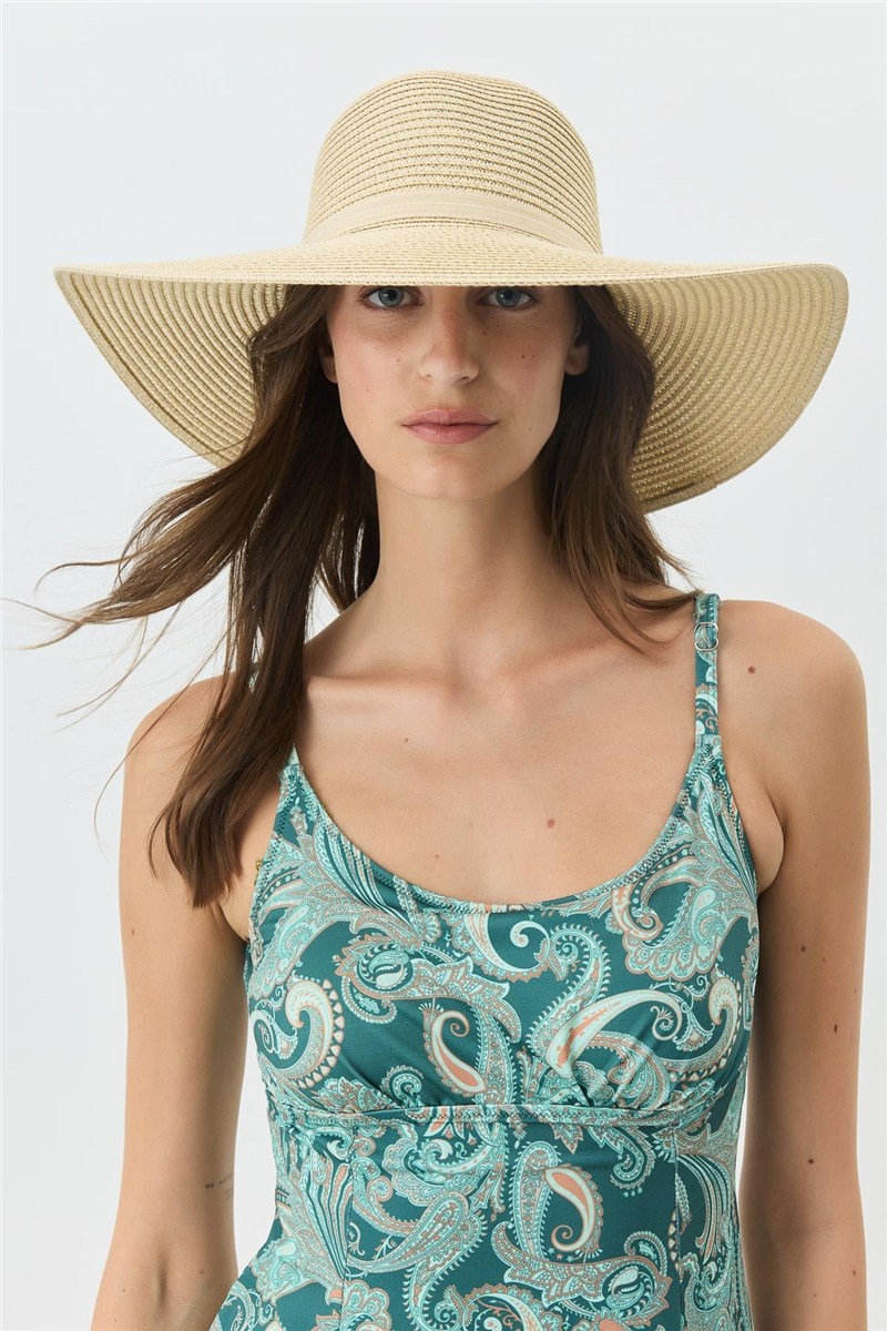 Wide Brim Straw Beach Hat Y25730-02  #451887