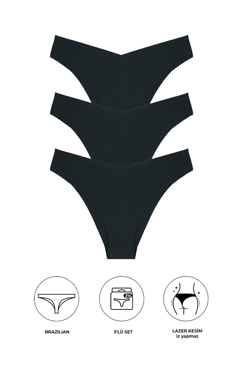 3-Pack Brazilian Laser Cut Panties 583   #451742
