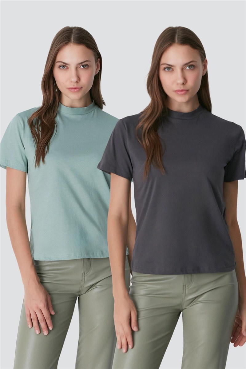 Crew Neck Short Sleeve 2-Pack Basic T-Shirt 957  #451411