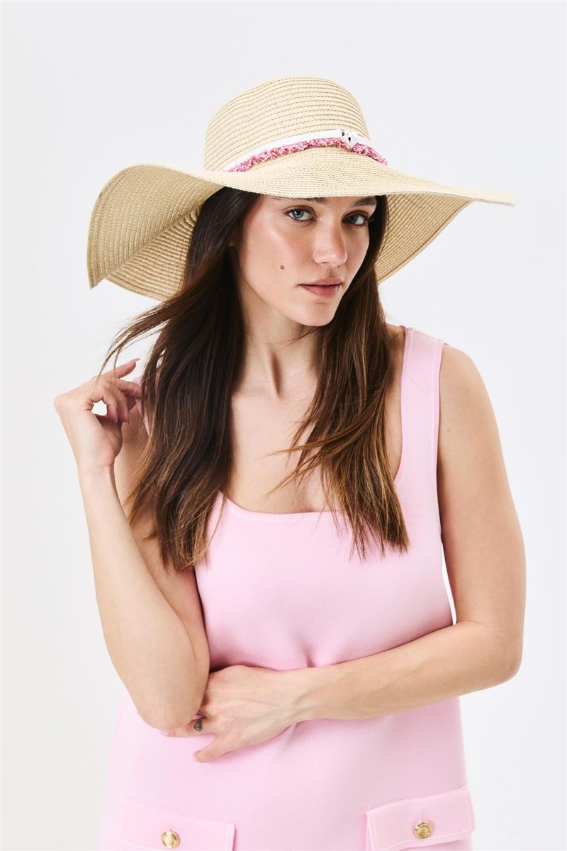 Wide Brim Straw Beach Hat Y25730-06  #451899