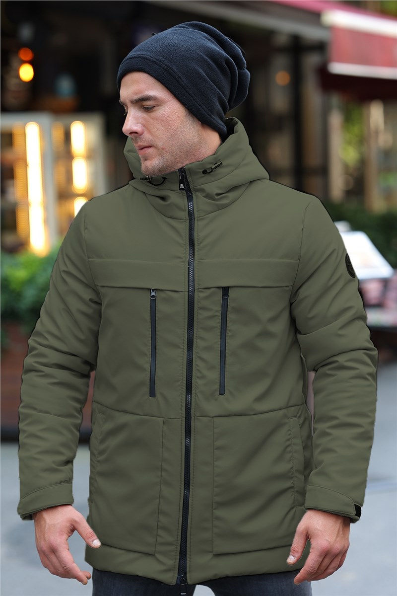 Wodoodporna kurtka męska z kapturem DPA-200 - Khaki #408268
