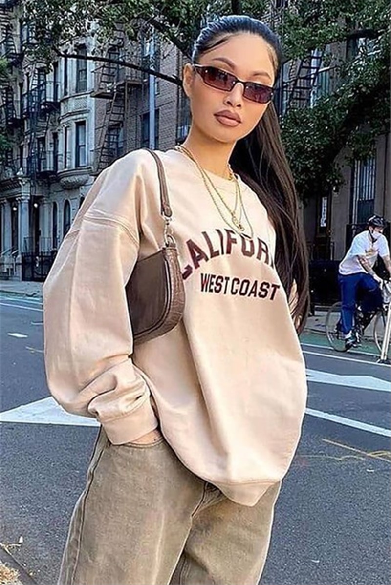 Madmext Women's Sweatshirt - Beige #290978