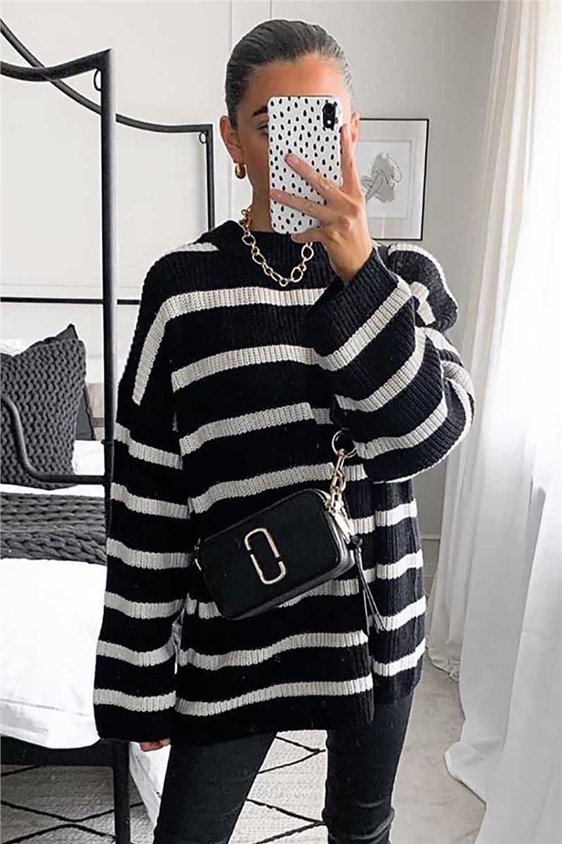 Women's Jumper - Black, White #289992