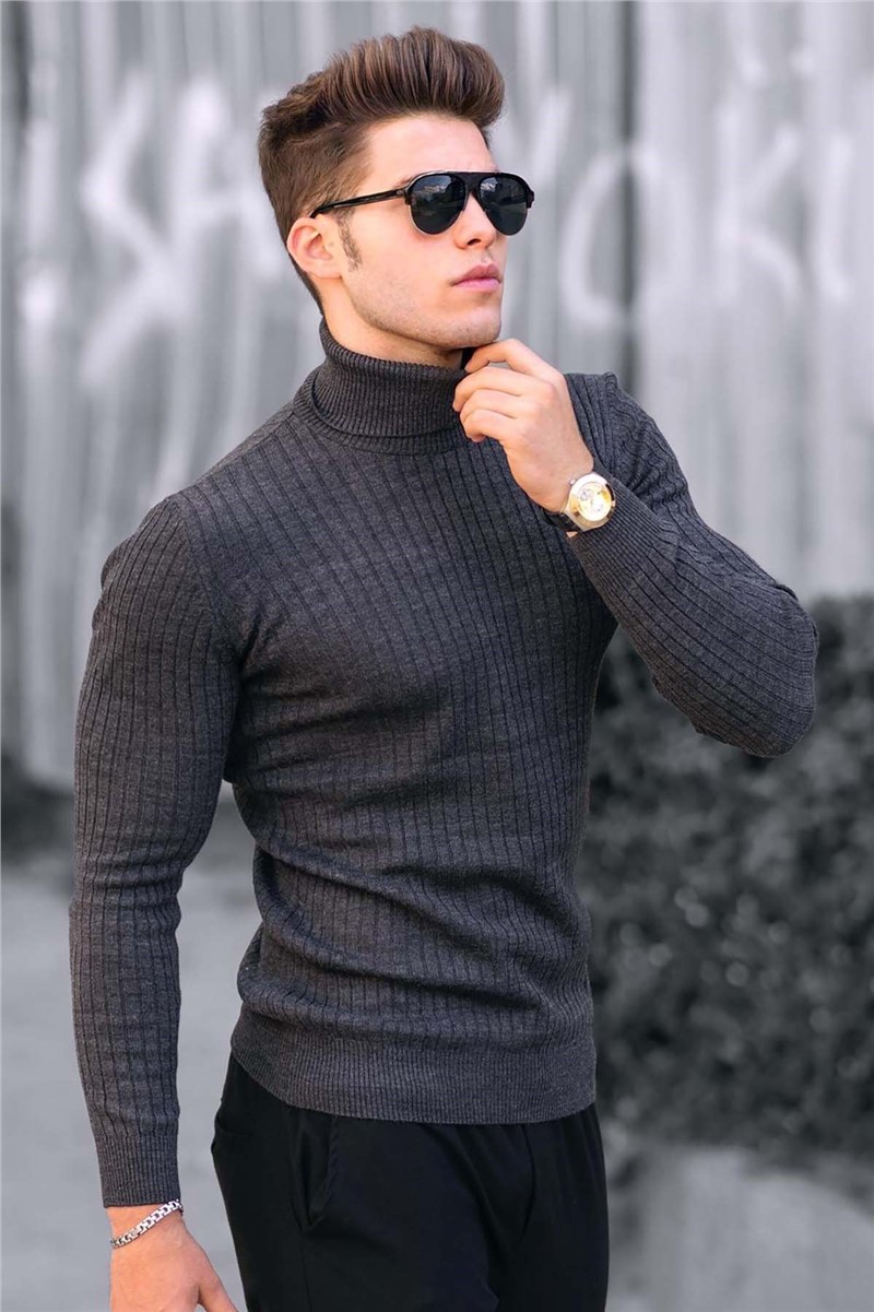 Pánsky sveter 4662 - antracit 288933