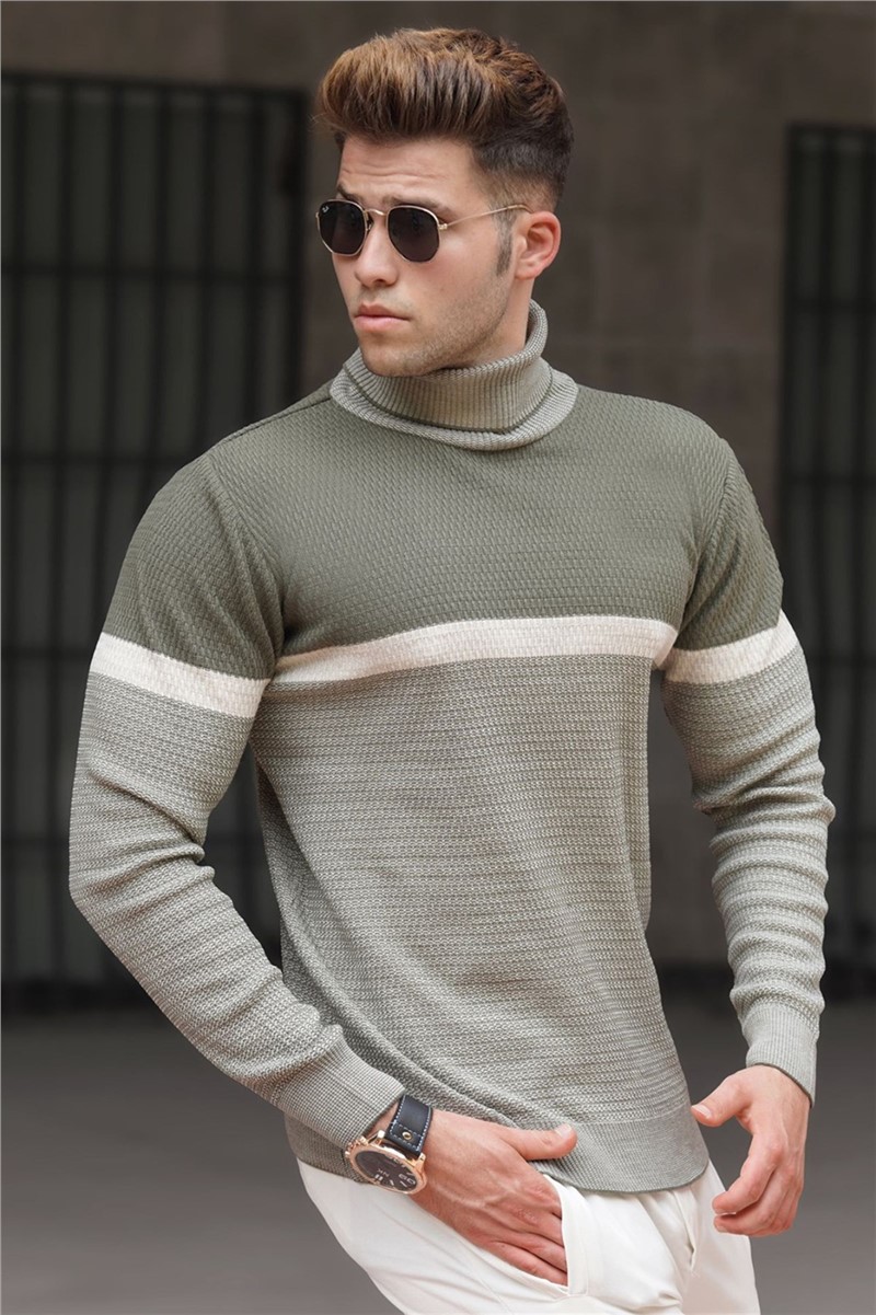 Pánsky sveter - 5149 - Khaki # 310570