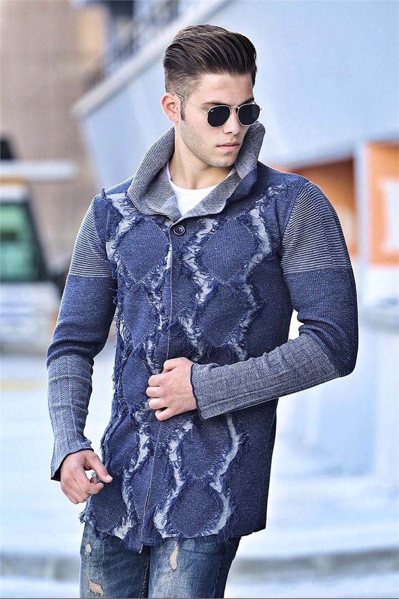 Pánsky sveter 2058 - modrý 286556