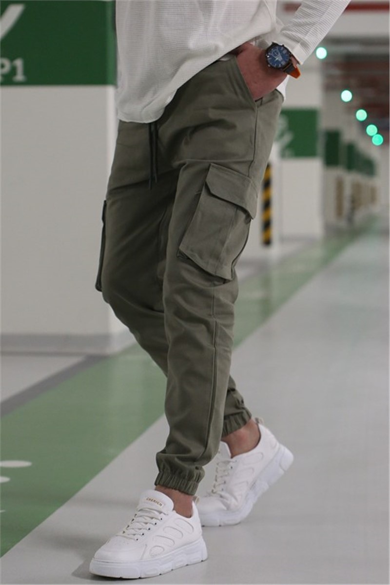 Męskie spodnie dresowe 5447 - Khaki #327345