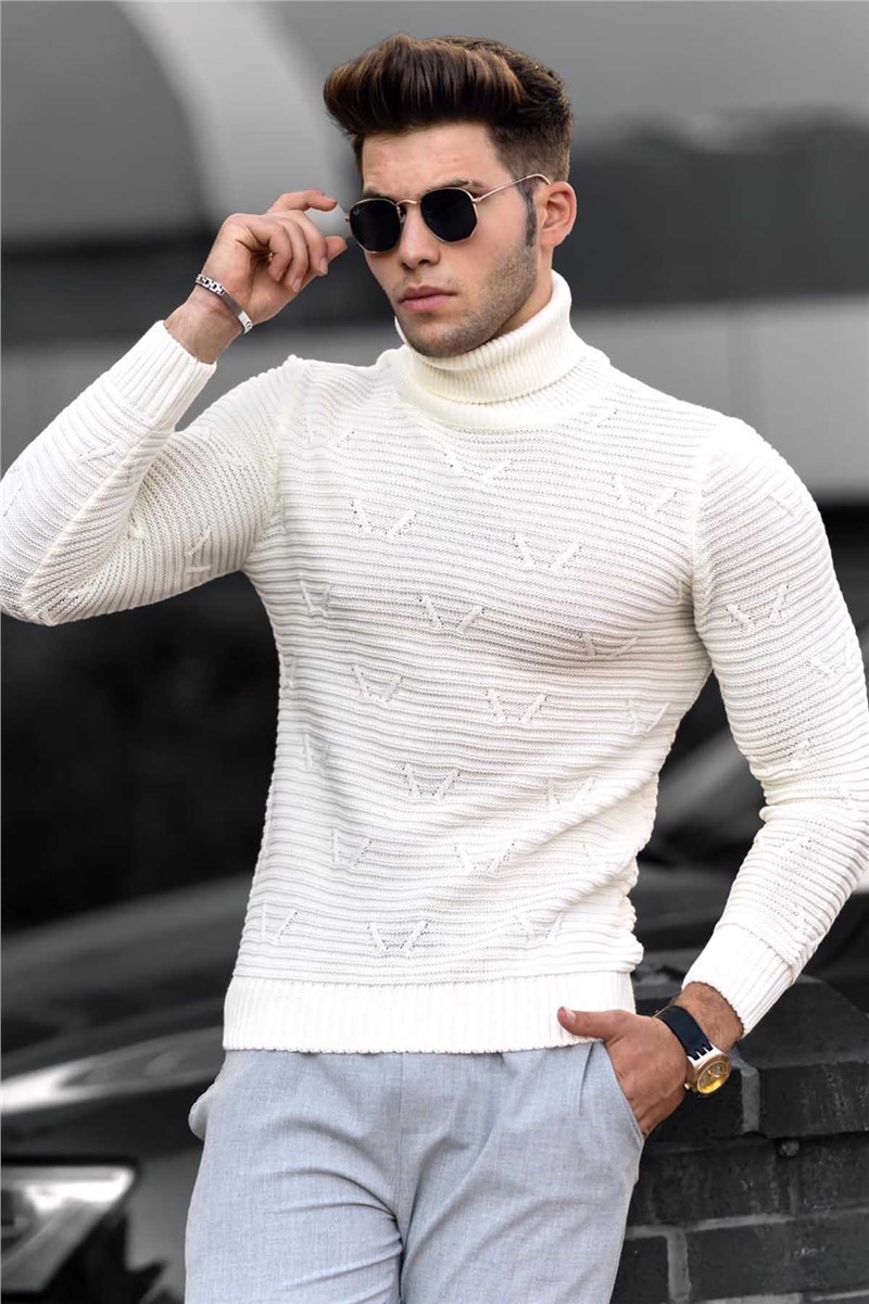 Sweter męski - biały 289460