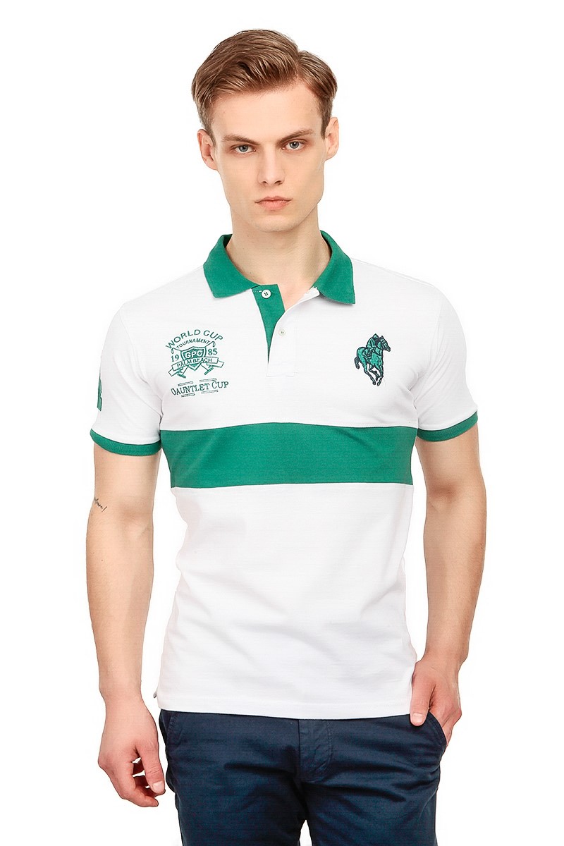 GPC Polo Męski T-shirt - Biały / zielony 21156882