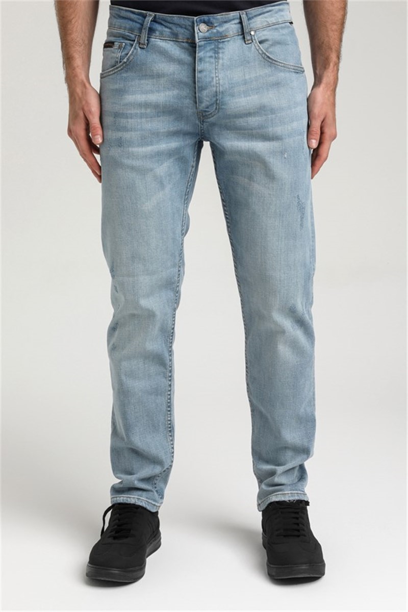 Pantaloni slim pentru bărbați 23SSM40006 - Albastru deschis #371595