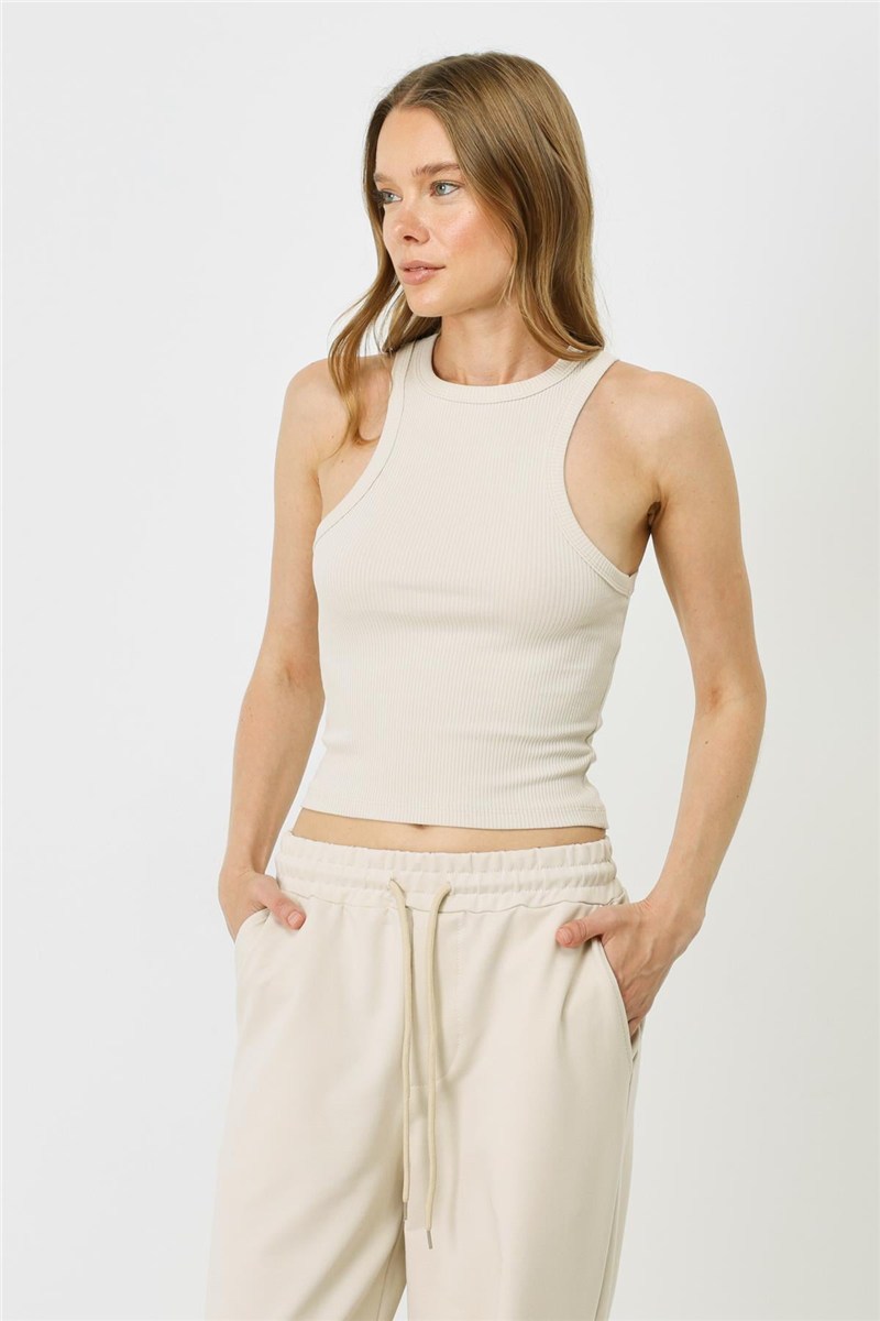Women's Halter Neck Ribbed Stretch Long Tank Top 923  #451545