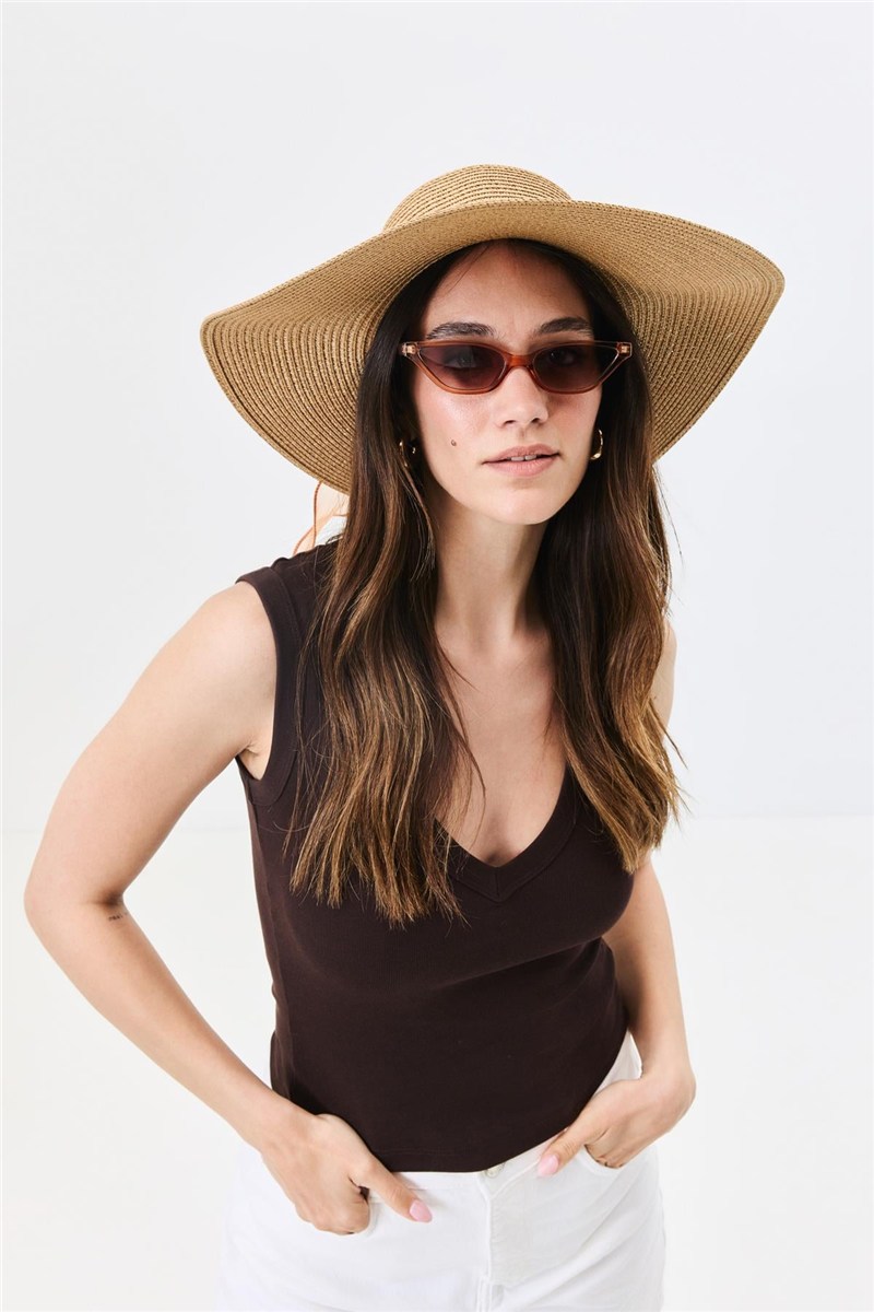 Wide Brim Straw Beach Hat Y25730-09  #451903