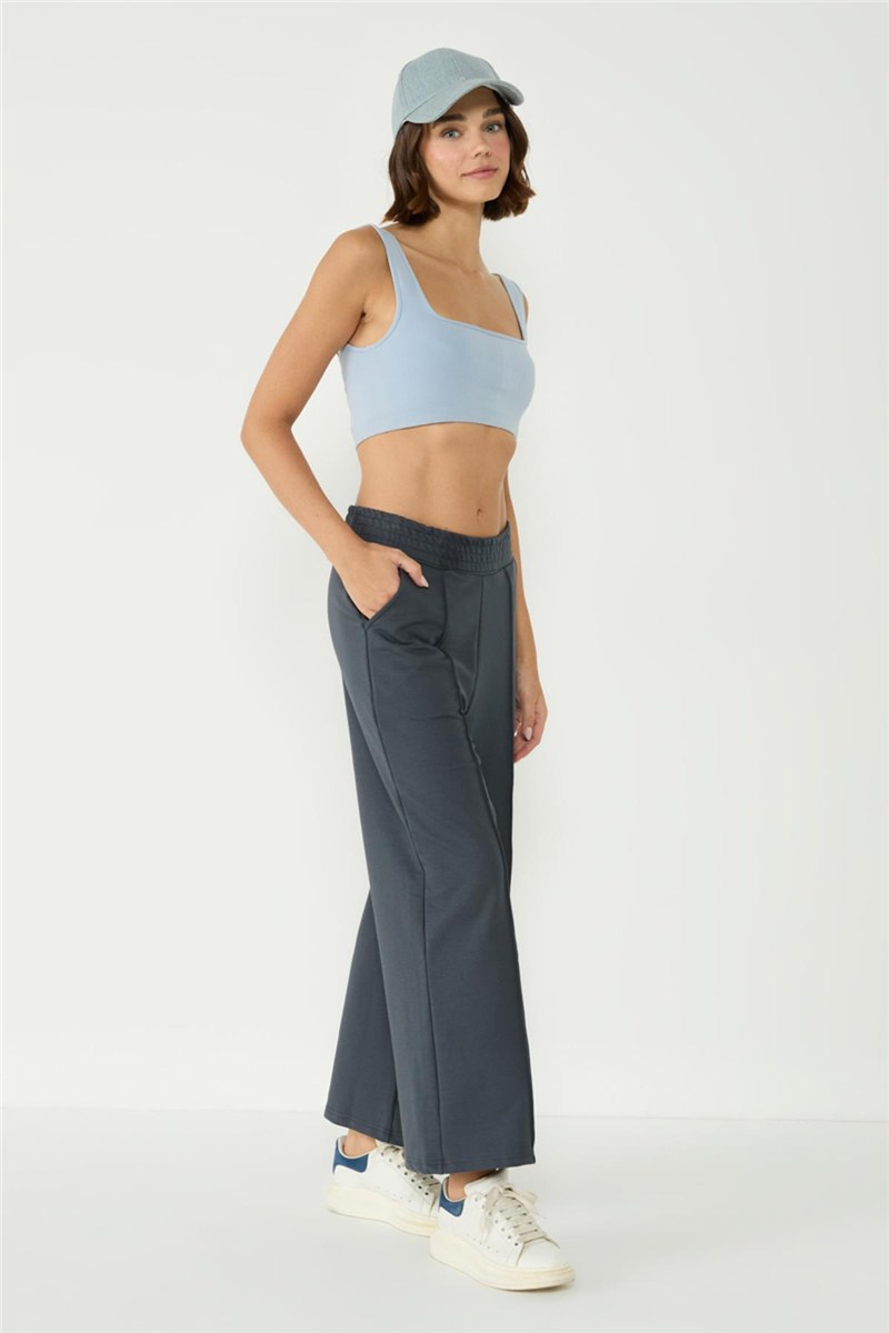 Women's Palazzo Sweatpants With Stitching Detail 746  #451631