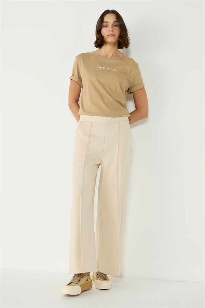 Women's Palazzo Sweatpants With Stitching Detail 746   #451628