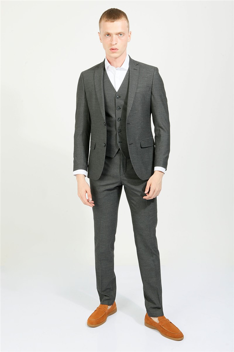 Slim Fit férfi öltöny - sötétszürke #357785