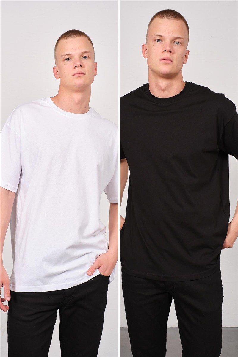 Men's Bicycle Neck 2-Pack Oversize Basic T-Shirt 991  #451389