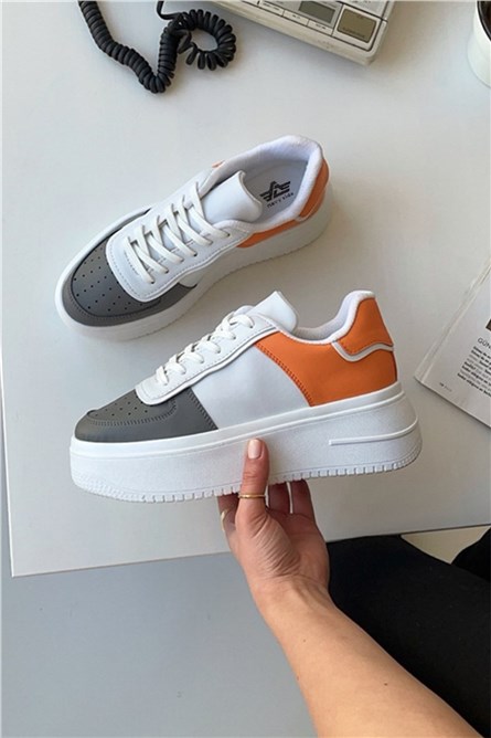 Women's sports shoes - White with Orange #324878